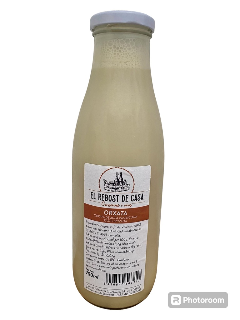 HORCHATA DE CHUFA 750 ml El Rebost de Casa