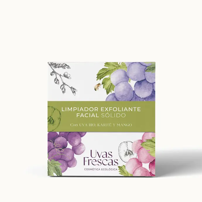 Limpiador exfoliante facial sólido UVAS FRESCAS